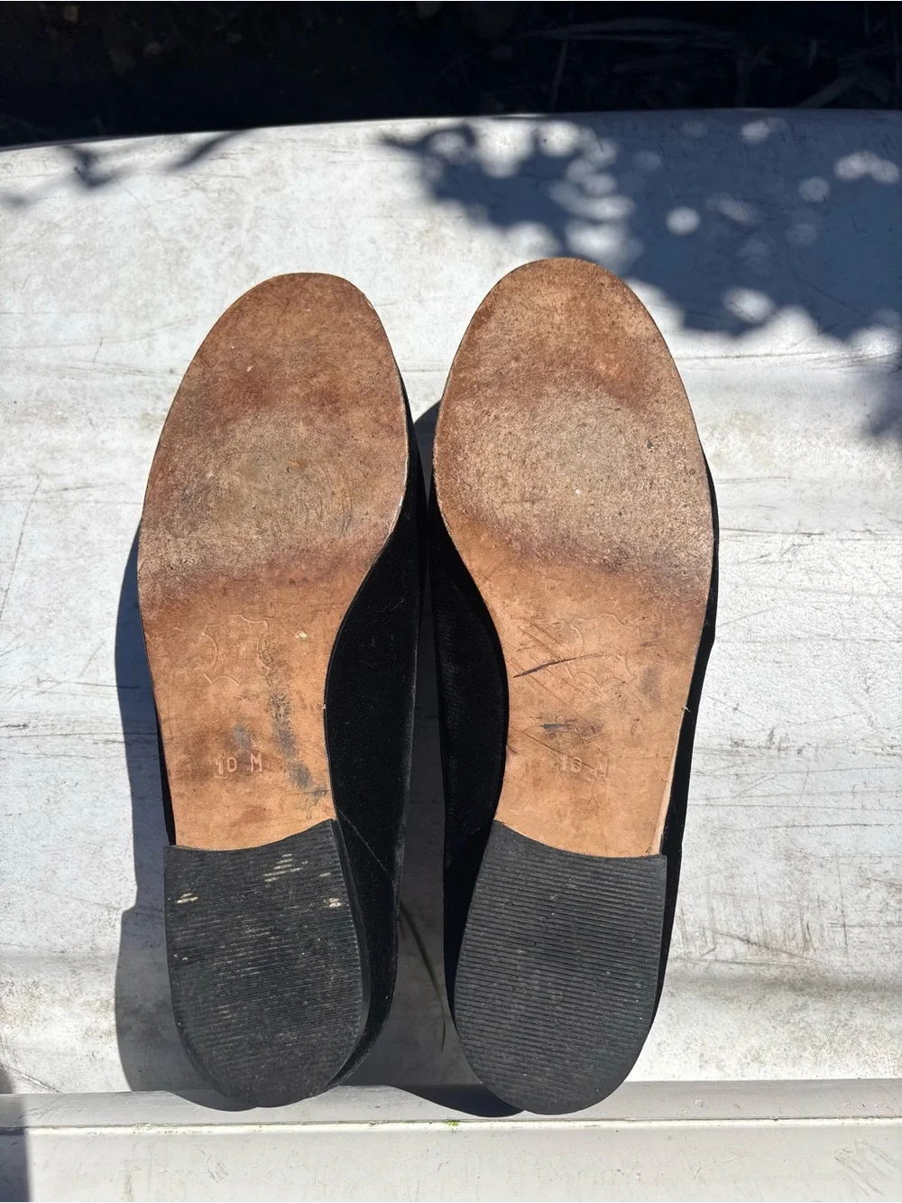Vintage - House of ZALO Women’s Black  with Gold Velvet Smoking Loafers, 10 - Picture 8 of 8